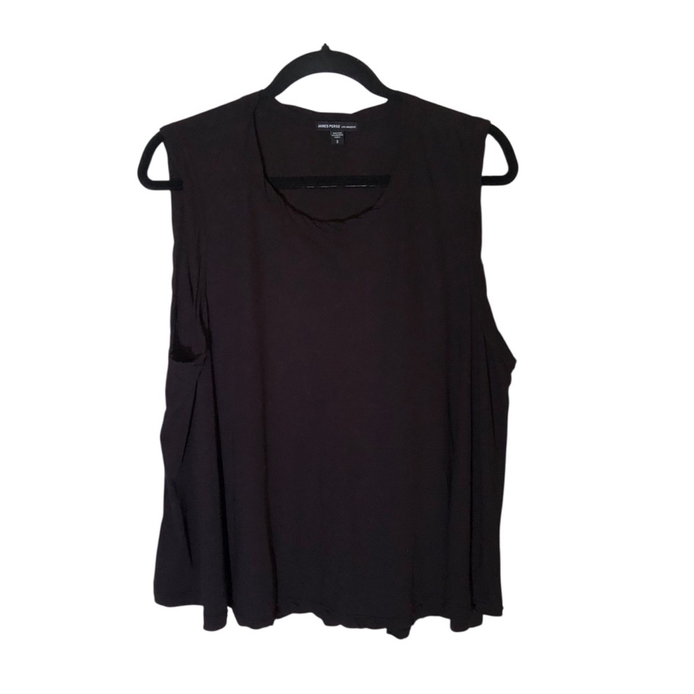 James Perse Los Angeles Black Sleeveless Relaxed Boho Swing Tank Top